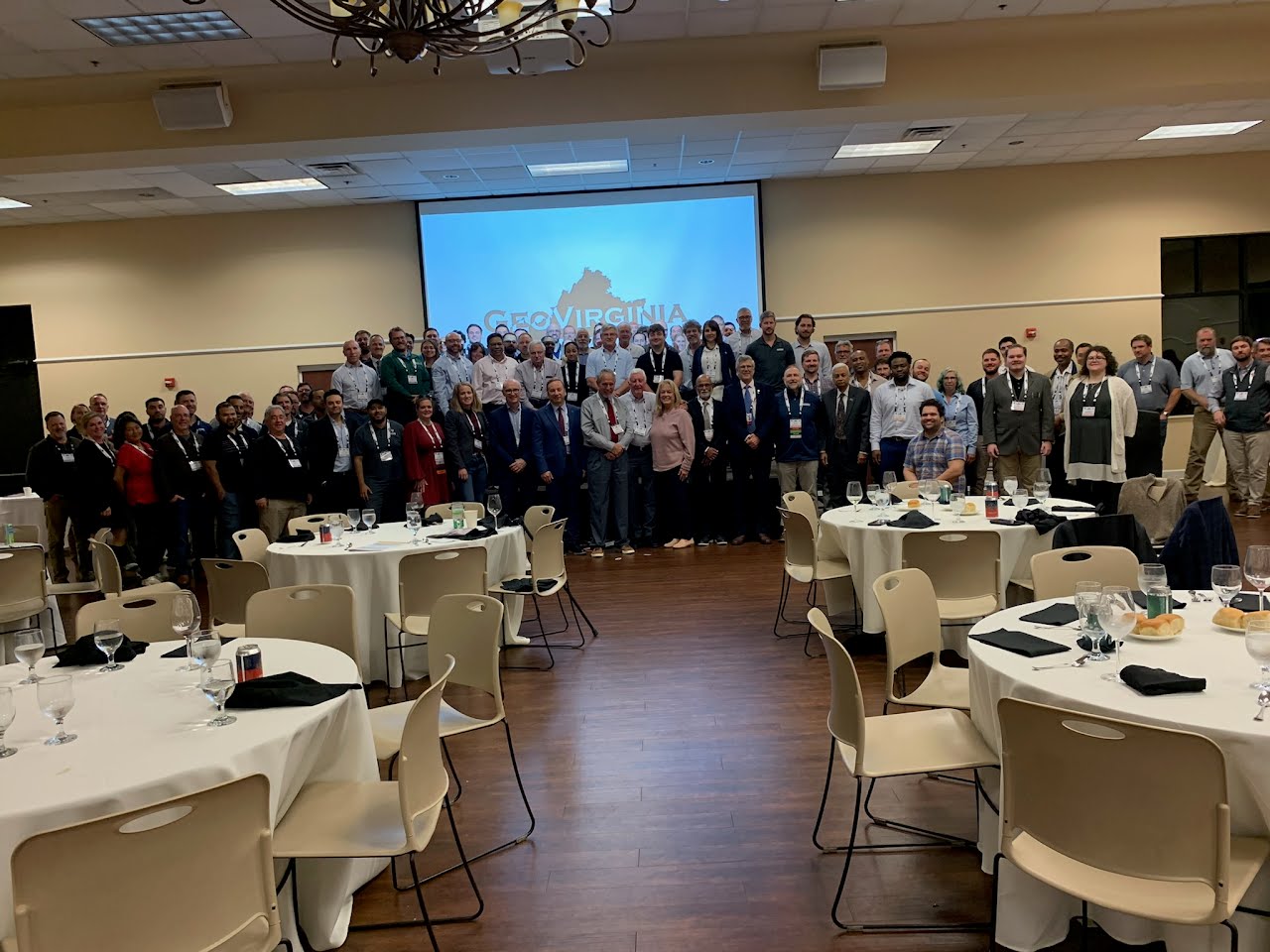 GeoVirginia 2026 attendees at the Tuesday evening dinner